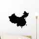 Black China Map Wall Decal