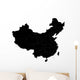 Black China Map Wall Decal