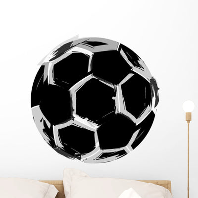 Sketch Soccer Football Vector Wall Decal shown on a wall