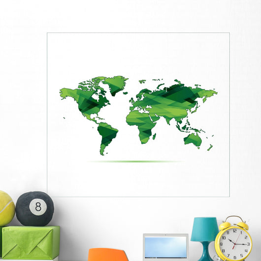 Planisphre Vert Wall Decal