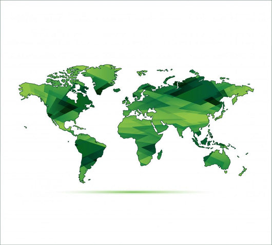 Planisphre Vert Wall Decal