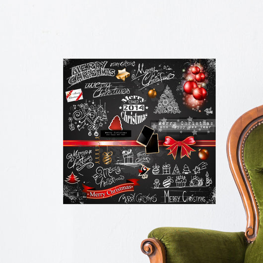 2014 Christmas Vintage Typograph Wall Decal