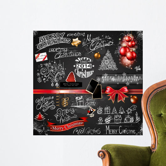 2014 Christmas Vintage Typograph Wall Decal