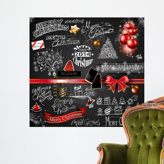 2014 Christmas Vintage Typograph Wall Decal