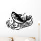 Cartoon Bass with Waves Wall Decal Design 1