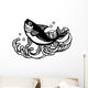 Cartoon Bass with Waves Wall Decal Design 1