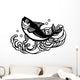 Cartoon Bass with Waves Wall Decal Design 1