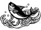 Cartoon Bass with Waves Wall Decal Design 1