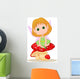 Cute Fairy Sitting Mushroom Wall Decal