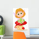 Cute Fairy Sitting Mushroom Wall Decal