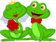 Bride and Groom Frogs Wall Decal