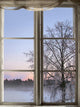 Winter Sunset Viewed through Wall Decal