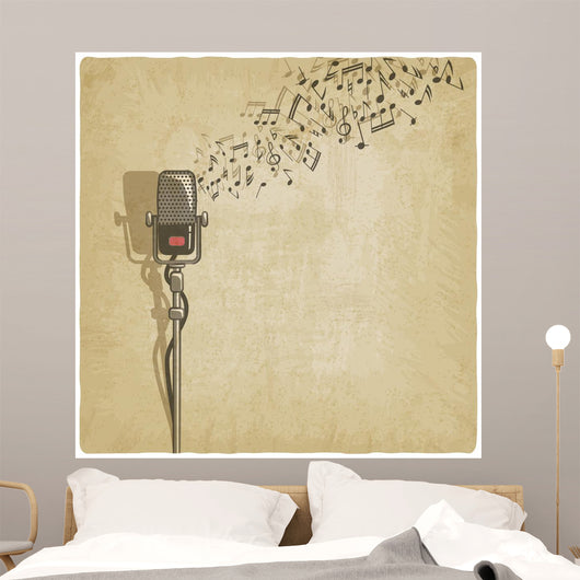 Vintage with Microphone Vector Wall Decal
