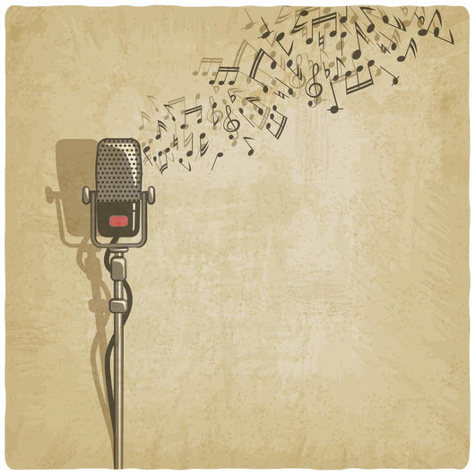 Vintage with Microphone Vector Wall Decal