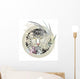 White Lion Head Circle Wall Decal