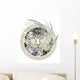 White Lion Head Circle Wall Decal