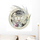 White Lion Head Circle Wall Decal