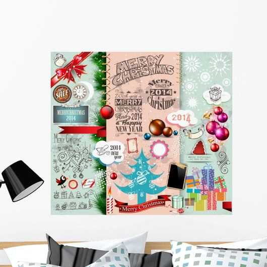 2014 Christmas Vintage typograph design elements: 