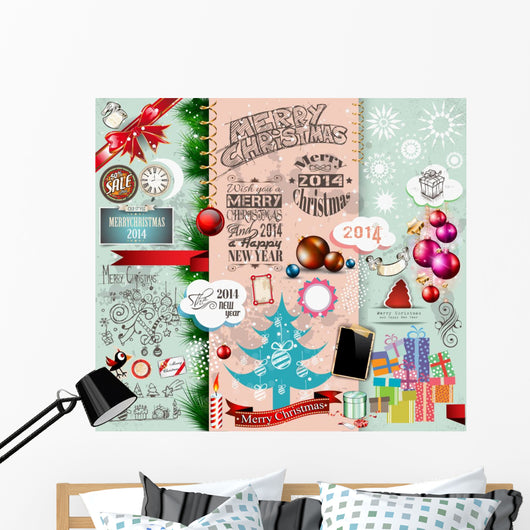 2014 Christmas Vintage typograph design elements: 