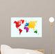 World map, colorful continents atlas EPS10 vector file. Wall Mural