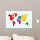 World map, colorful continents atlas EPS10 vector file. Wall Mural