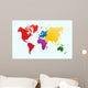 World map, colorful continents atlas EPS10 vector file. Wall Mural