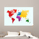 World map, colorful continents atlas EPS10 vector file. Wall Mural