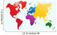 World map, colorful continents atlas EPS10 vector file. Wall Mural