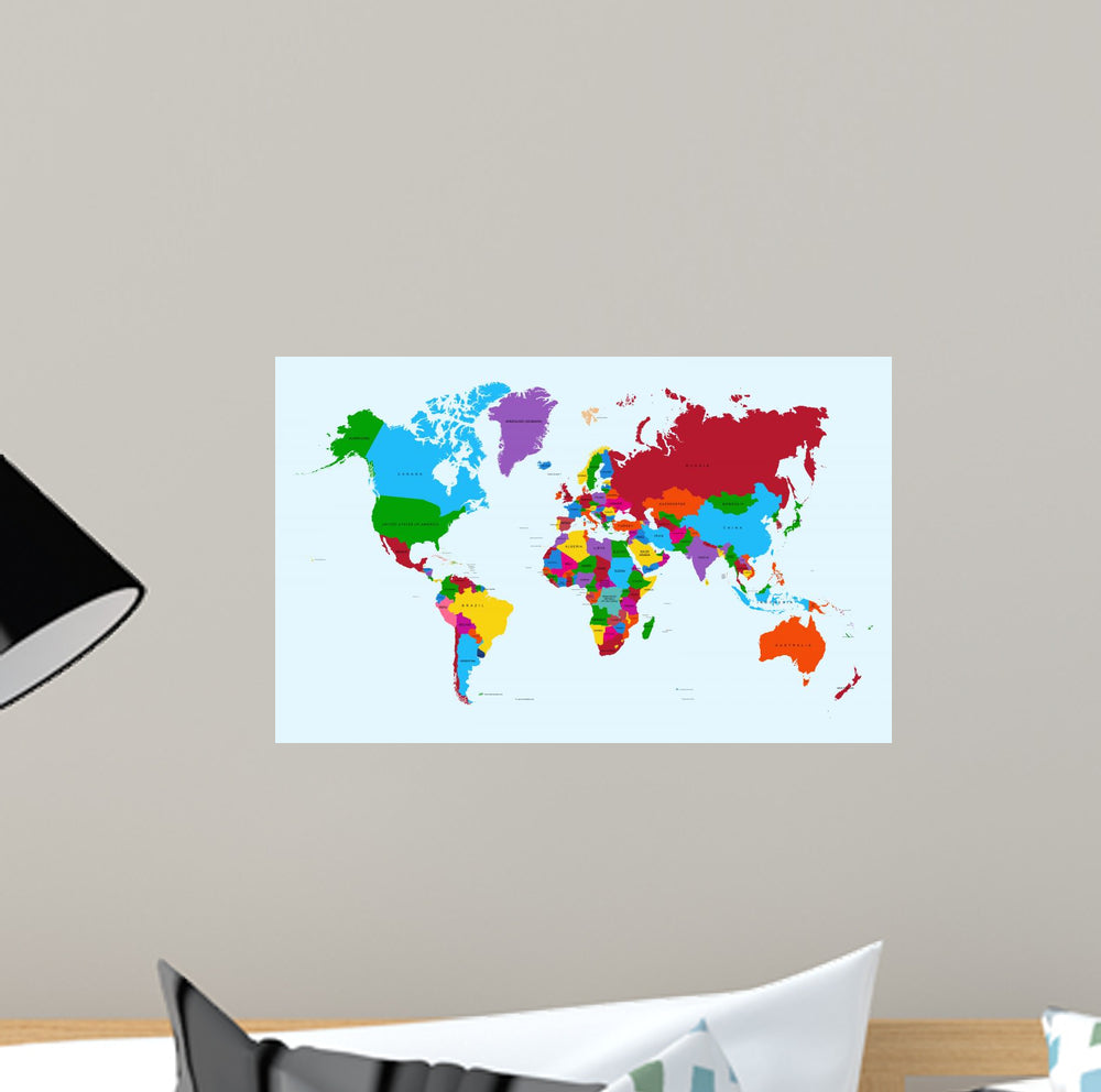 Colorful Map World Map Colorful Countries – Wallmonkeys