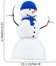 render of a snowman with blue knitted cap and scarf, Wall Decal