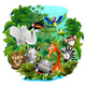 Wild Animals in the Jungle Wall Decal