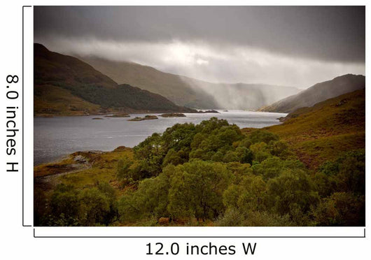 Dramatic storm with rain over the Loch Shiel, Scotland Wall Mural