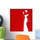 Abstract retro girl on red Wall Mural