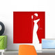 Abstract retro girl on red Wall Mural