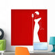 Abstract retro girl on red Wall Mural