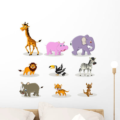 Vector Illustration Cute Animal shown on a wall