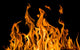 yellow fire sparks isolated on black 