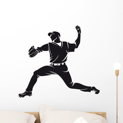 Ballplayer Silhouette shown on a wall