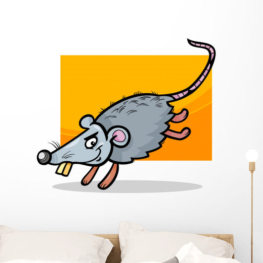 mouse or rat cartoon illustration Wall Decal