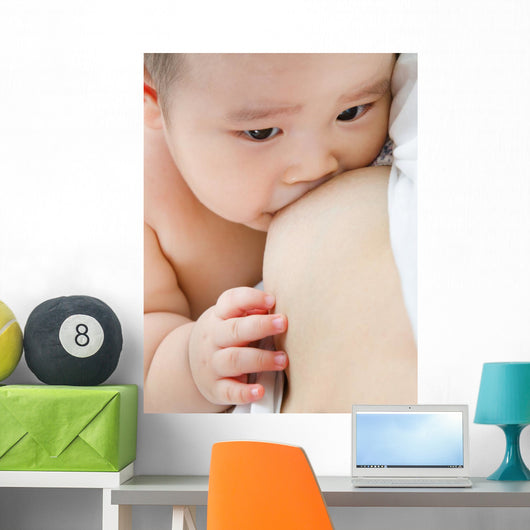 Mother breast feeding baby Wall Mural