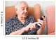 Old lady using a smartphone Wall Mural