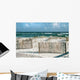 Beautiful Florida Beach with Sand Fences and Turquoise Ocean 