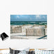 Beautiful Florida Beach with Sand Fences and Turquoise Ocean 