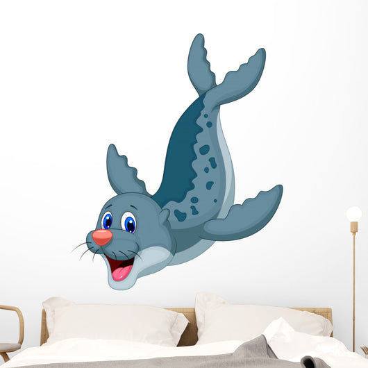 Cute seal cartoon Wall Decal