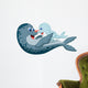 Mother and baby seal cartoon Wall Decal