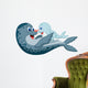 Mother and baby seal cartoon Wall Decal