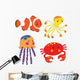 Set of cartoon sea creatures 