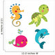 Set of cartoon sea creatures 