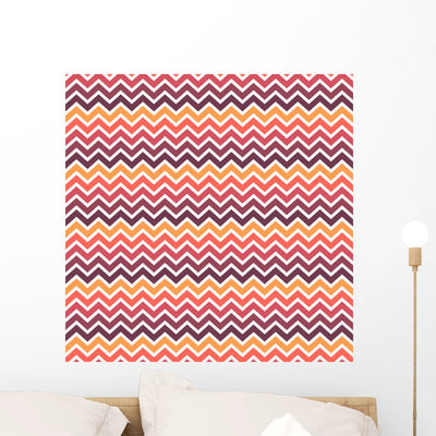 Seamless Chevron Pattern Wall Decal shown on a wall