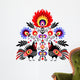 Ludowa wycinanka z indykami Wall Decal